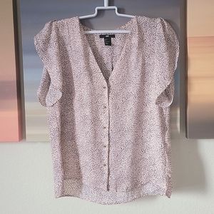 5/$30 🌺 H&M Pink & Black Sheer top - Size 8